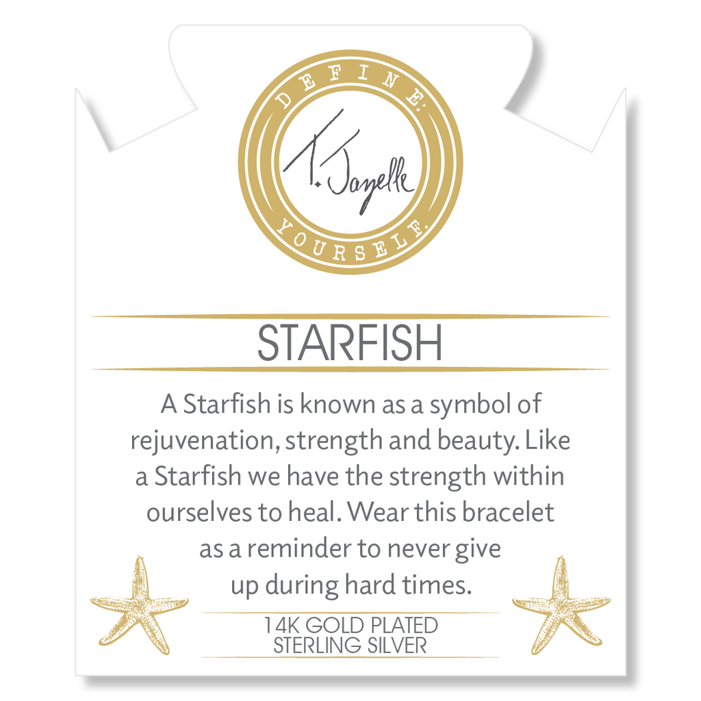 Gold Collection - Multi Amazonite Gemstone Bracelet with Starfish Gold Charm