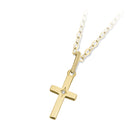 Gold Cross CZ Charm Necklace
