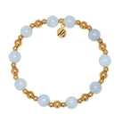 Gold Day by Day Collection- Blue Aquamarine Gemstone Bracelet