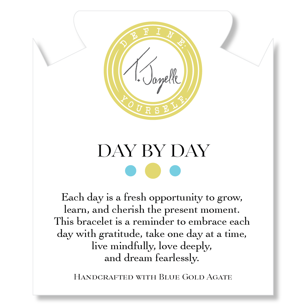 Gold Day by Day Collection- Blue Gold Agate Gemstone Bracelet
