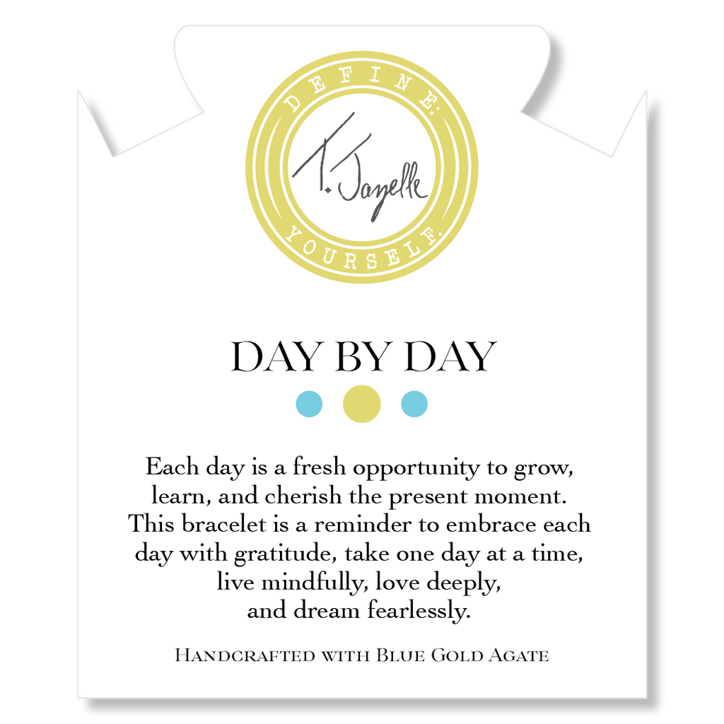 Gold Day by Day Collection- Blue Gold Agate Gemstone Bracelet