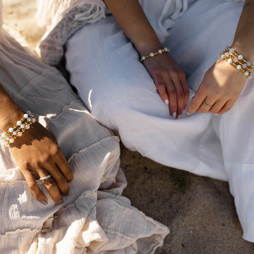 Gold Day by Day Collection- Pearl Gemstone Bracelet