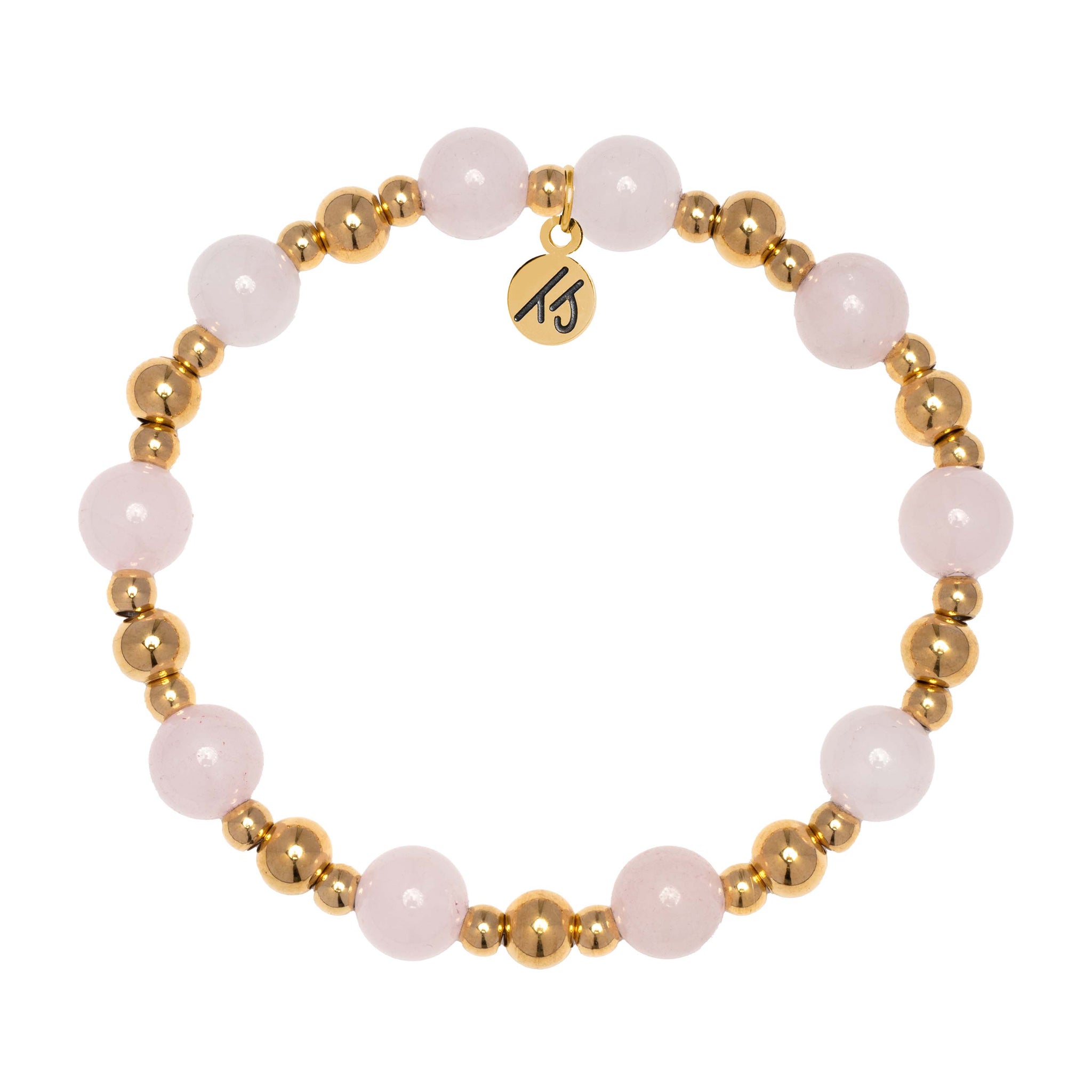 Gold Day by Day Collection- Rose Quartz Gemstone Bracelet