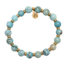 Gold Empowered Elegance Collection- Larimar Jasper Gemstone Bracelet