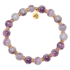 Gold Empowered Elegance Collection- Lepidolite Quartz Gemstone Bracelet