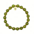 Gold Empowered Elegance Collection- Olive Cats Eye Gemstone Bracelet