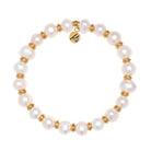 Gold Empowered Elegance Collection- Pearl Gemstone Bracelet