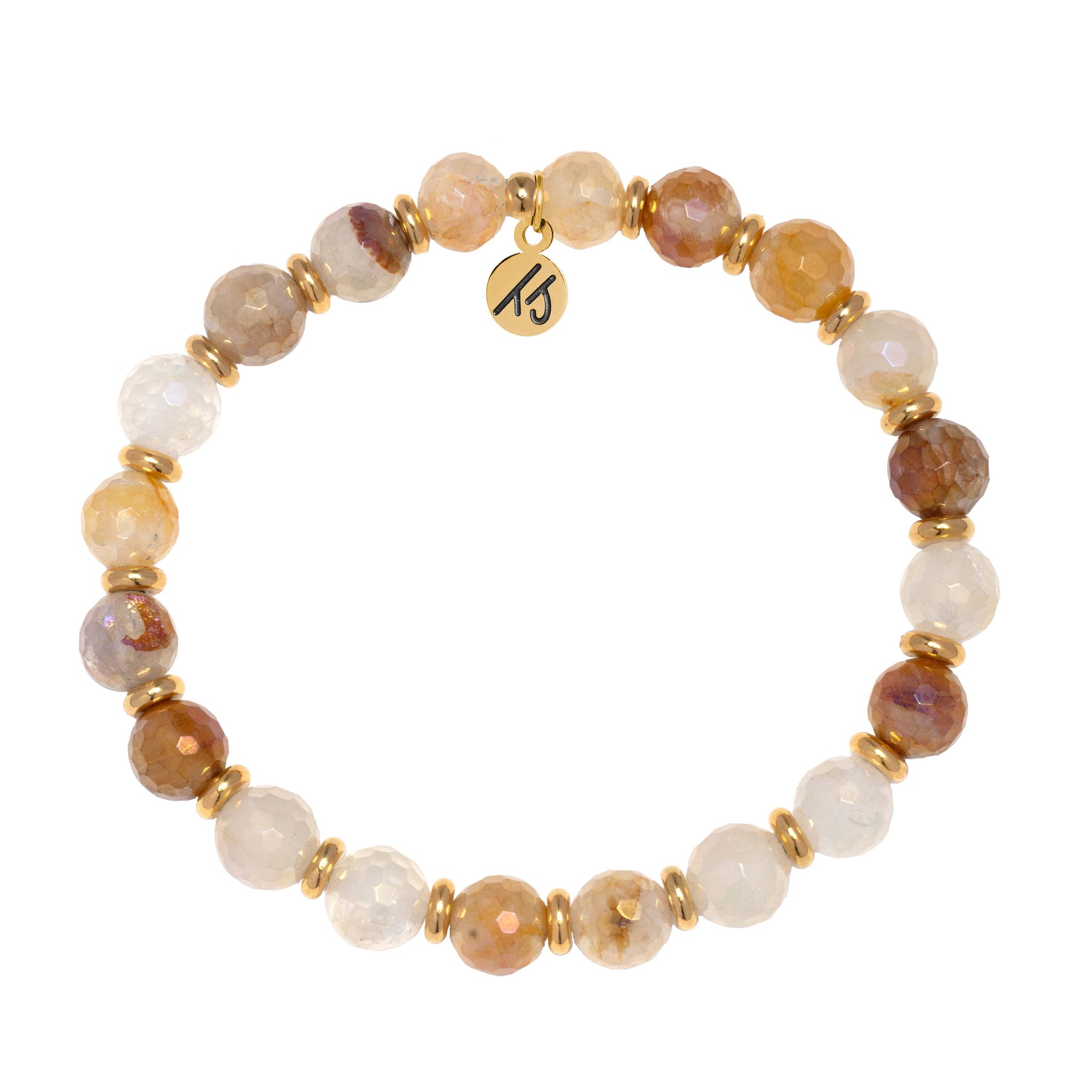 Sunset Quartz Gemstone Bracelet Gold Empowered Elegance
