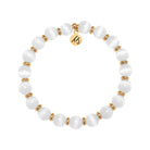 Gold Empowered Elegance Collection- White Cats Eye Gemstone Bracelet