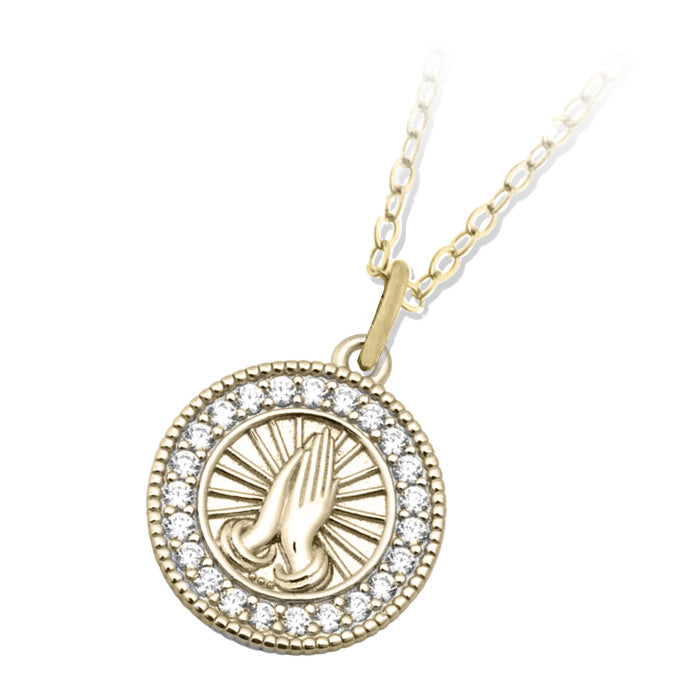 Gold Prayers Charm Necklace