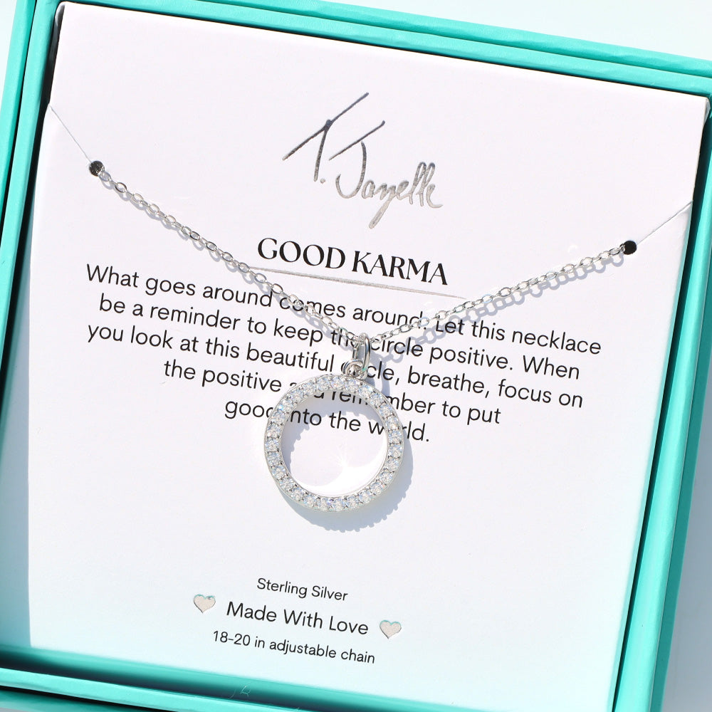 Good Karma Sterling Silver Charm Necklace