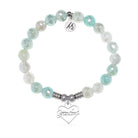 Grandma Charm with Aqua Agate Gemstone Bracelet