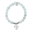 Grateful Charm with Blue Aquamarine Jade Gemstone Bracelet