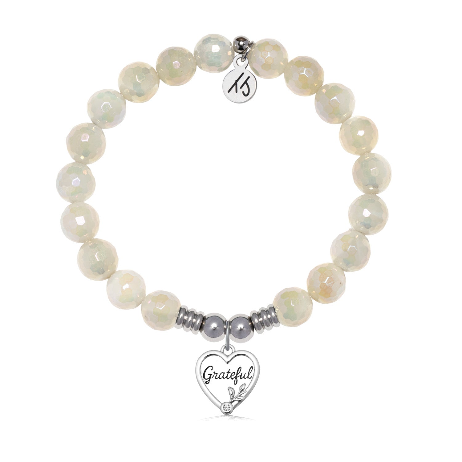Grateful Charm with Moonstone Gemstone Bracelet