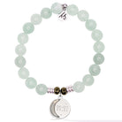 Green Angelite Gemstone Bracelet with 11:11 Sterling Silver Charm