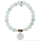 Green Angelite Gemstone Bracelet with Be the Light Sterling Silver Charm