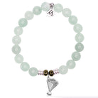 Green Angelite Gemstone Bracelet with Thinking of You Sterling Silver Charm