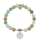 Green Quartz Gemstone Bracelet with Be the Light Sterling Silver Charm