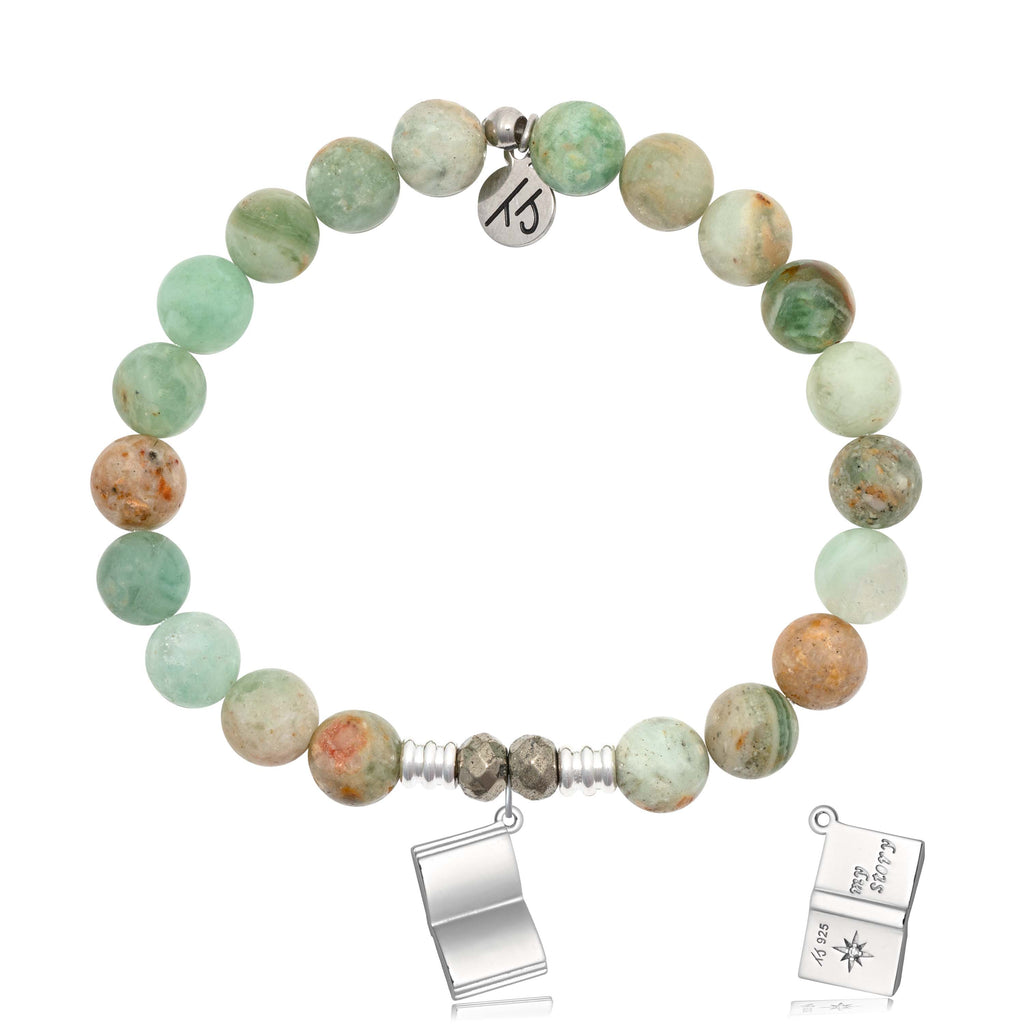Green Quartz Gemstone Bracelet with Your Story Sterling Silver Charm
