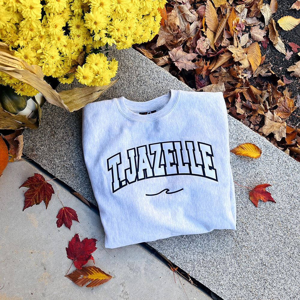 Grey T. JAZELLE Reverse Weave Crewneck