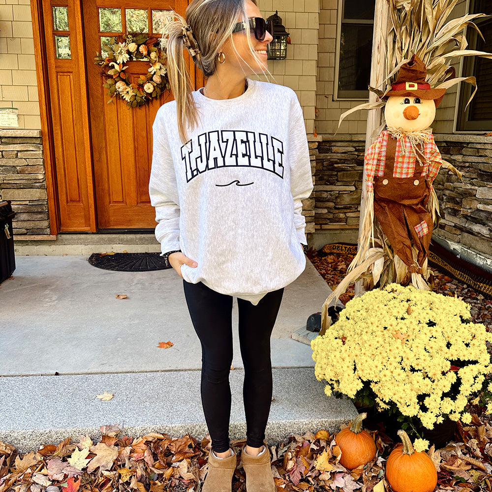 Grey T. JAZELLE Reverse Weave Crewneck