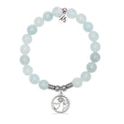 Guiding Angels Charm with Blue Aquamarine Jade Gemstone Bracelet