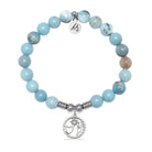 Guiding Angels Charm with Larimar Jasper Gemstone Bracelet