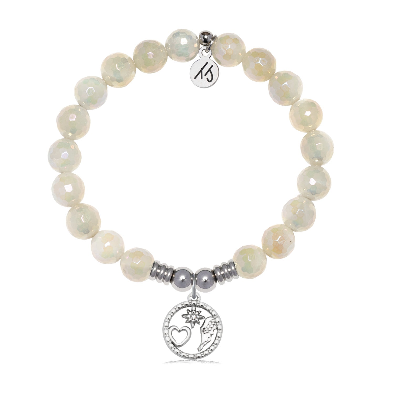 Guiding Angels Charm with Moonstone Gemstone Bracelet