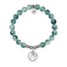Guiding Angels Charm with Teal White Jade Gemstone Bracelet