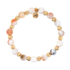 Harmony Collection- Gold with White Natural Agate Gemstone Bracelet