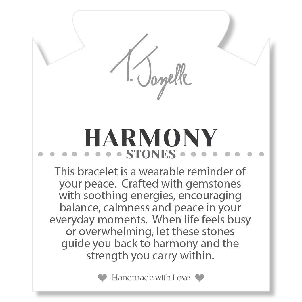 Harmony Collection- Silver with White Natural Agate Gemstone Bracelet