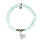 Hemimorphite Gemstone Bracelet with Angel Love Sterling Silver Charm