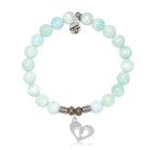 Hemimorphite Gemstone Bracelet with Baby Feet Sterling Silver Charm