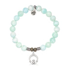Hemimorphite Gemstone Bracelet with Claddagh Sterling Silver Charm