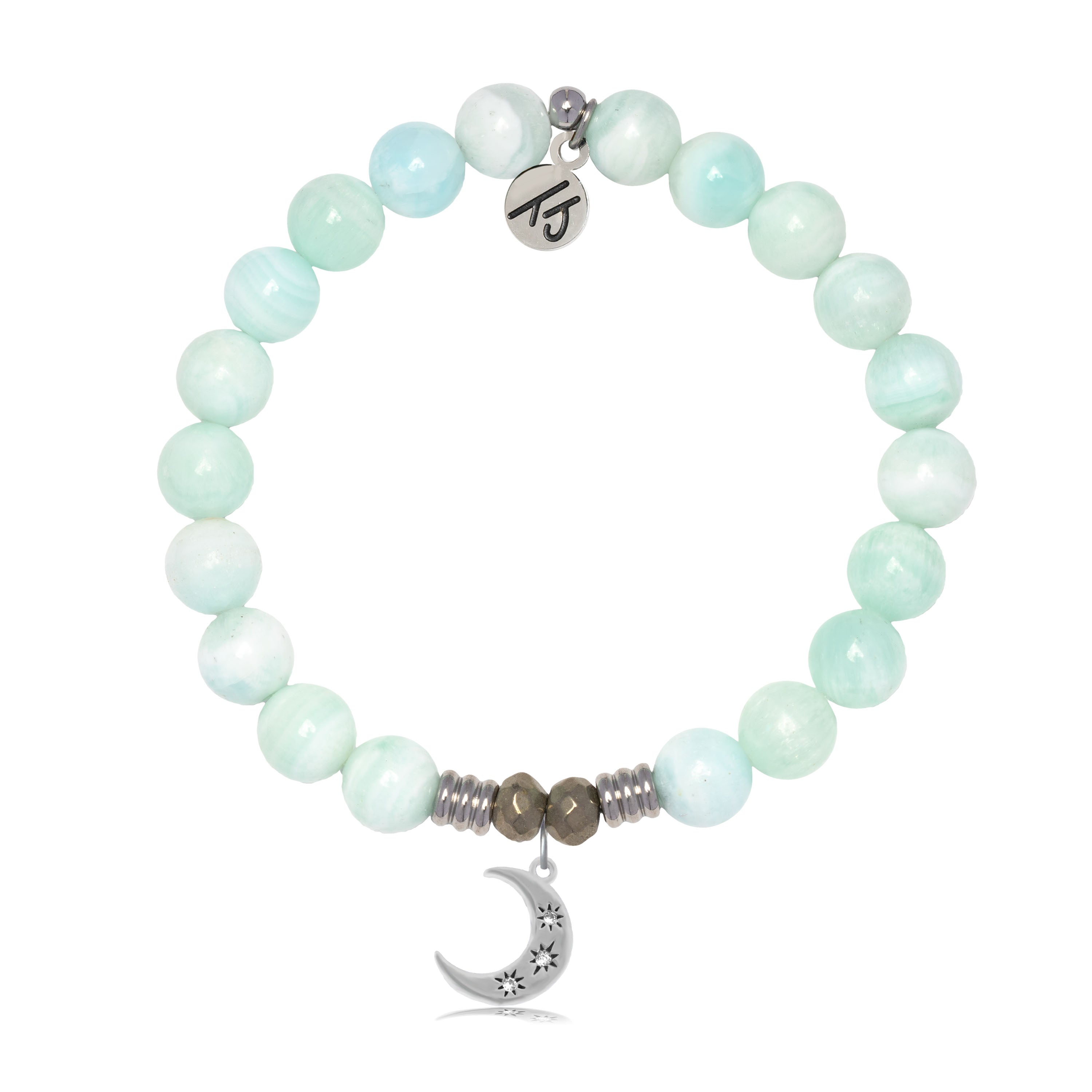 Hemimorphite Gemstone Bracelet with Friendship Stars Sterling Silver Charm