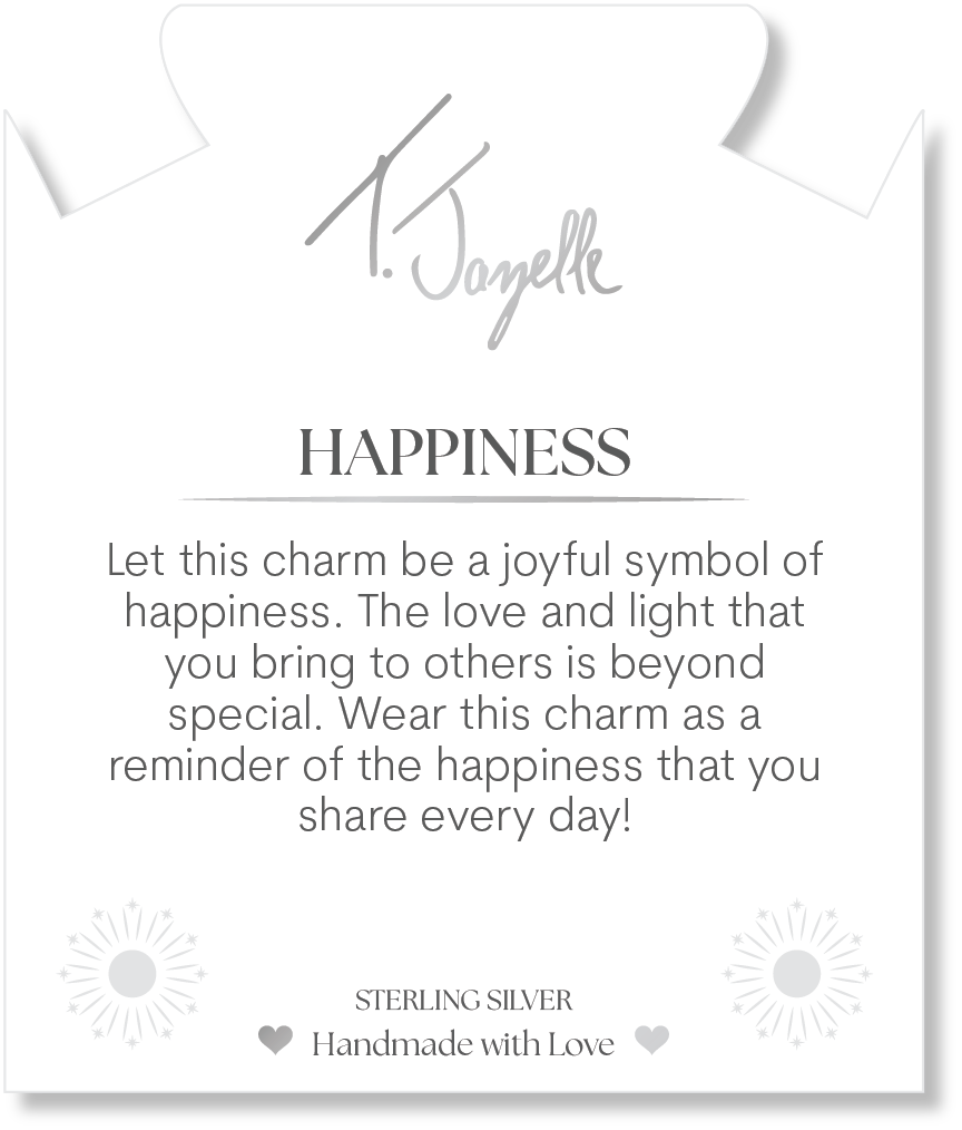 Hemimorphite Gemstone Bracelet with Happiness Sterling Silver Charm