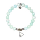 Hemimorphite Gemstone Bracelet with Love the Life You Live Sterling Silver Charm