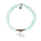 Hemimorphite Gemstone Bracelet with Lucky Elephant Sterling Silver Charm