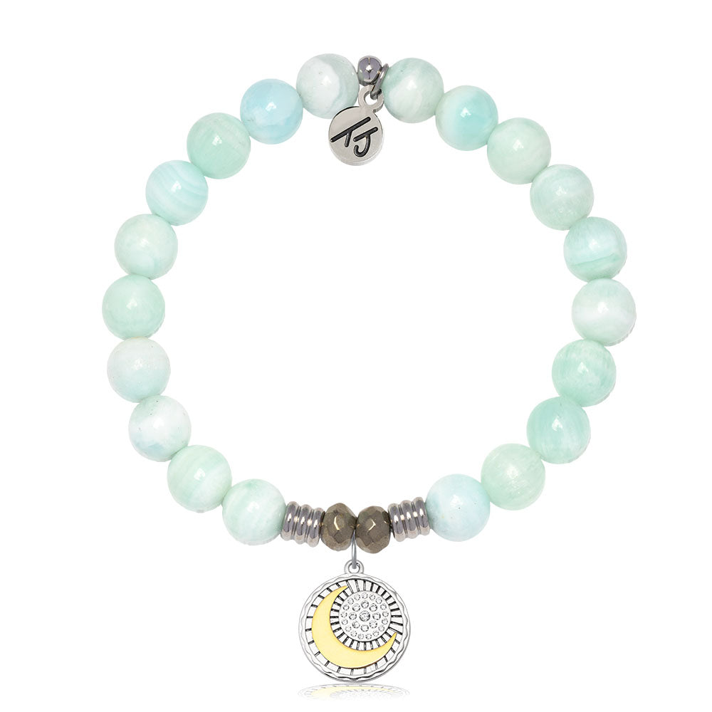 Hemimorphite Gemstone Bracelet with Radiant Soul Sterling Silver Charm