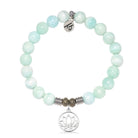Hemimorphite Gemstone Bracelet with Resilience Sterling Silver Charm