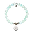 Hemimorphite Gemstone Bracelet with Sand Dollar CZ Sterling Silver Charm