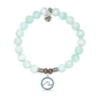Hemimorphite Gemstone Bracelet with Serenity Wave Sterling Silver Charm