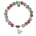 Holiday Jade Gemstone Bracelet with Angel Love Sterling Silver Charm