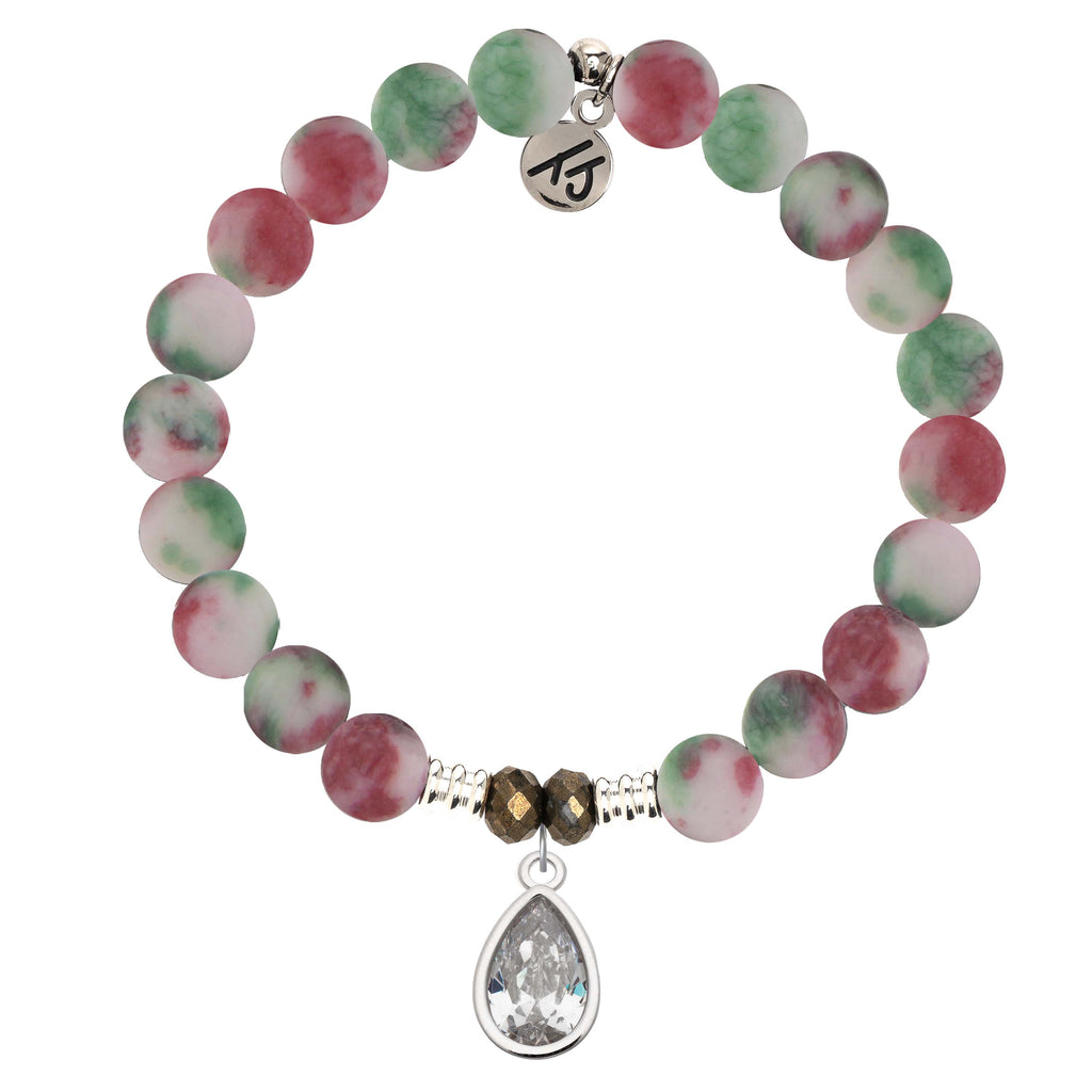 Holiday Jade Gemstone Bracelet with Inner Beauty Sterling Silver Charm