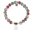 Holiday Jade Gemstone Bracelet with Unbreakable Friendship Sterling Silver Charm