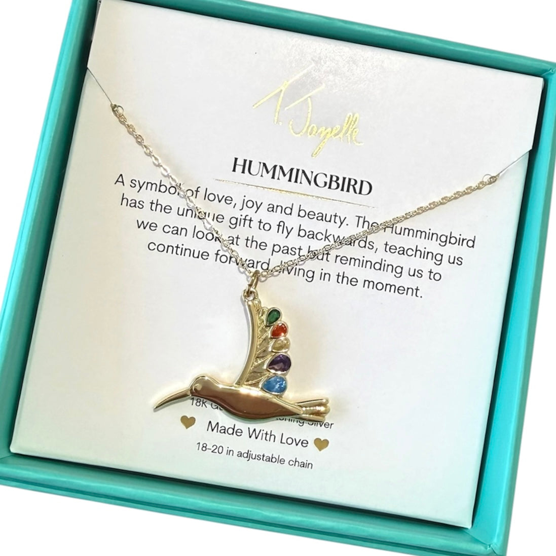 Hummingbird Gold Charm Necklace