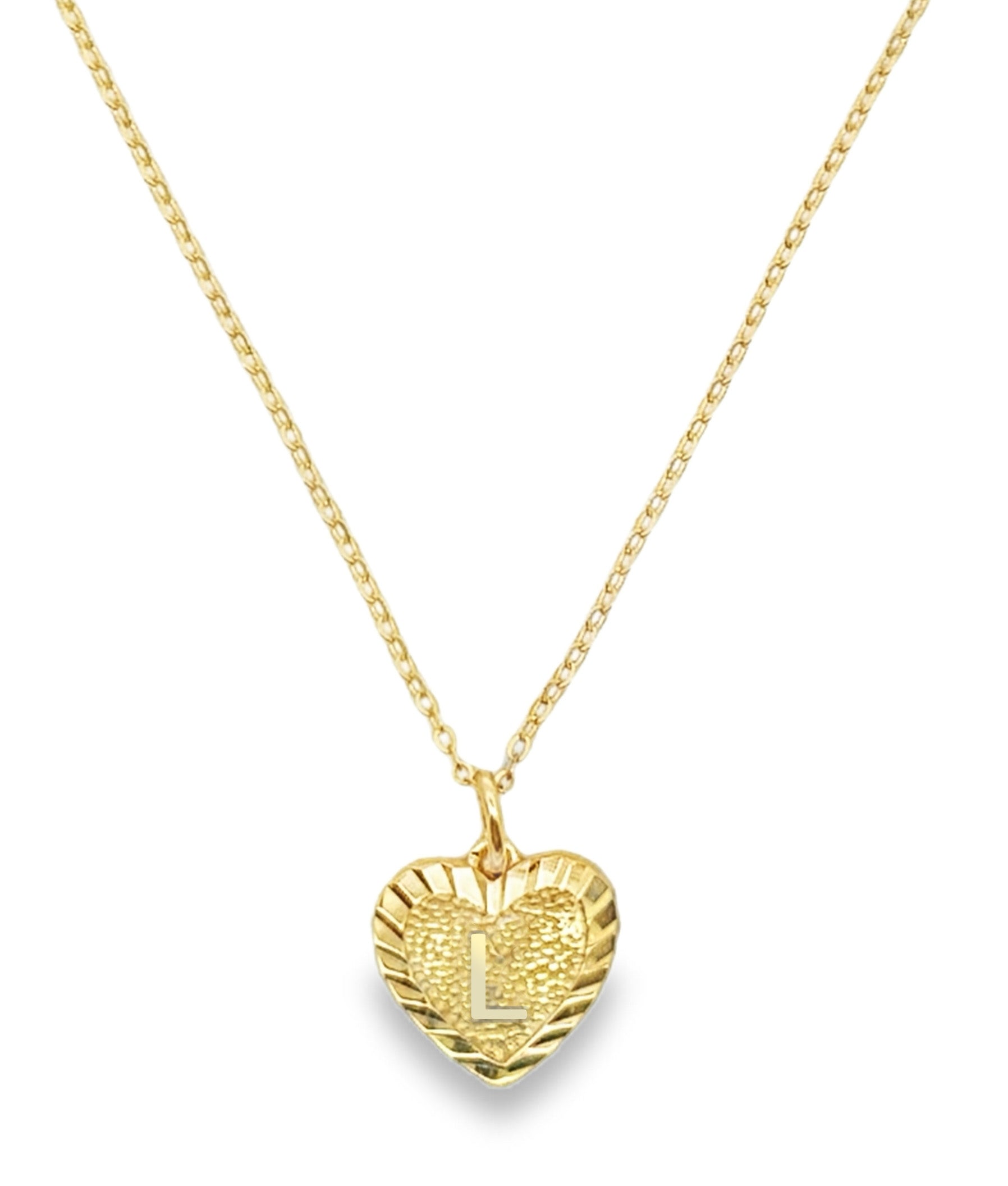 Initial Heart Gold Charm Necklace