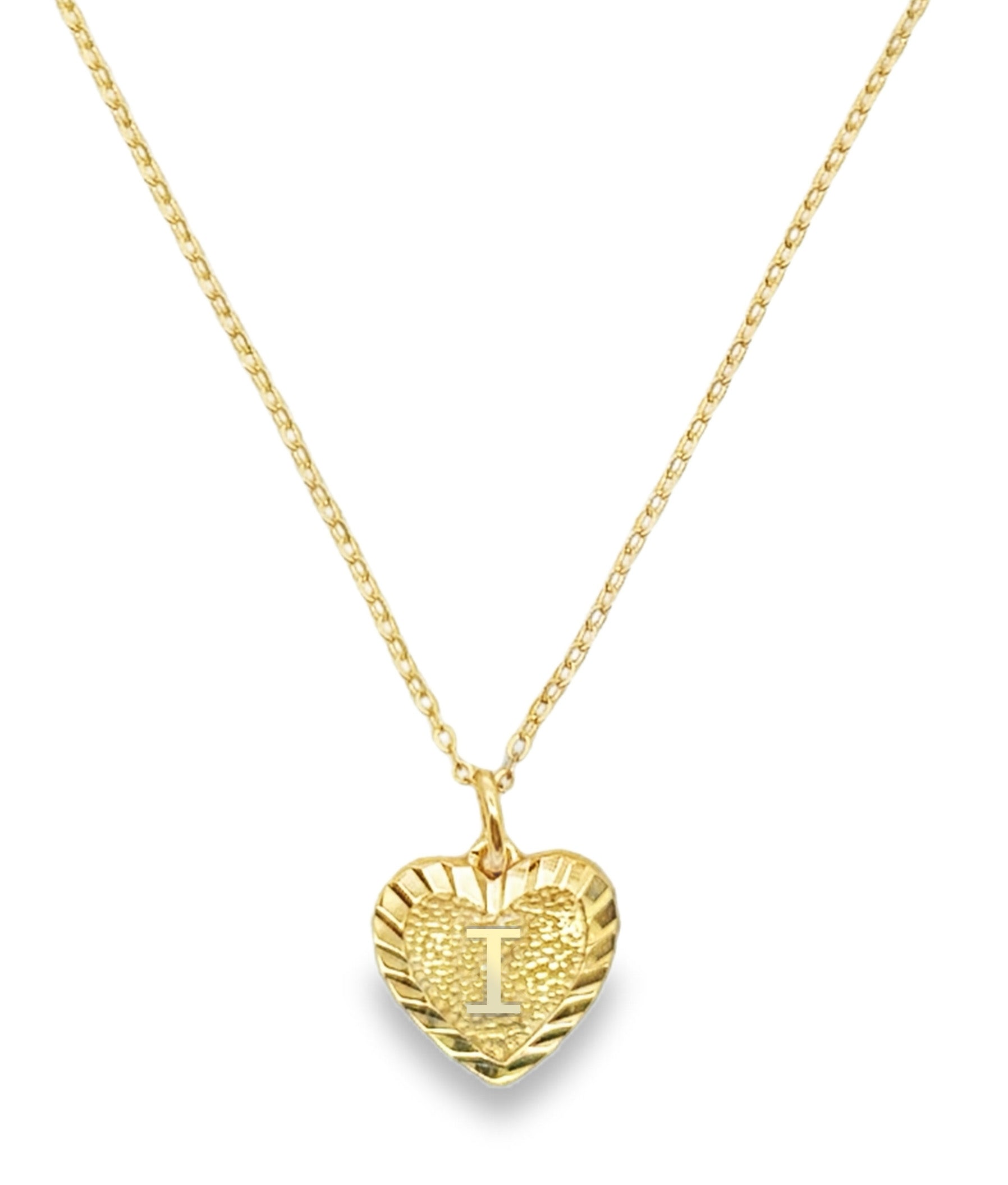 Initial Heart Gold Charm Necklace