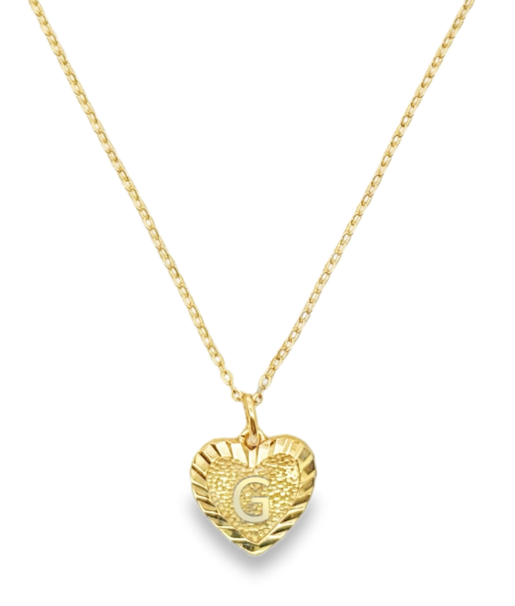 Initial Heart Gold Charm Necklace