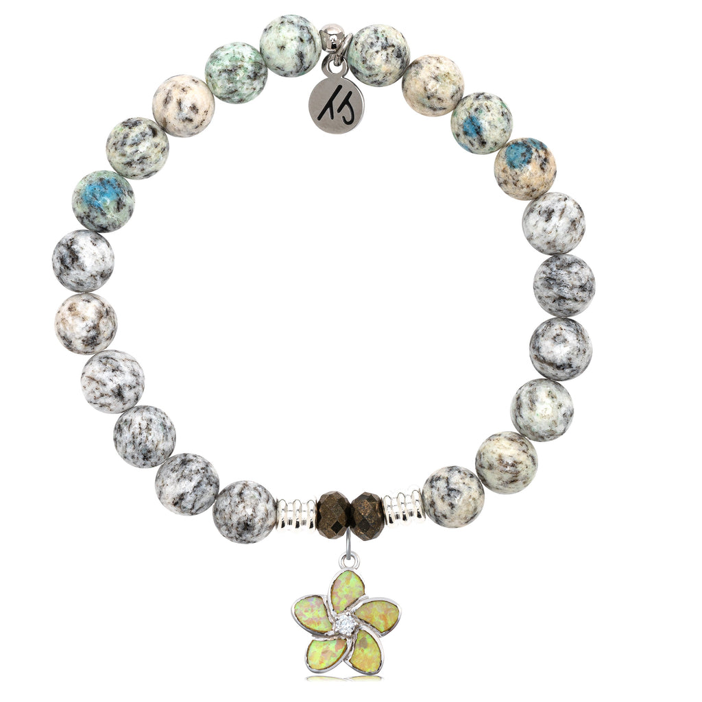 K2 Stone Bracelet with Flower of Positivity Sterling Silver Charm